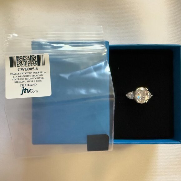 White Cubic Zirconia Rhodium Over Sterling Silver Ring 7.08ctw Size 6 - Picture 5 of 7